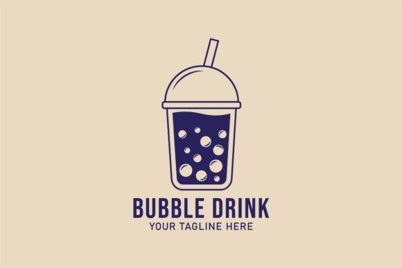 Bubble Drink Logo for Embroidery