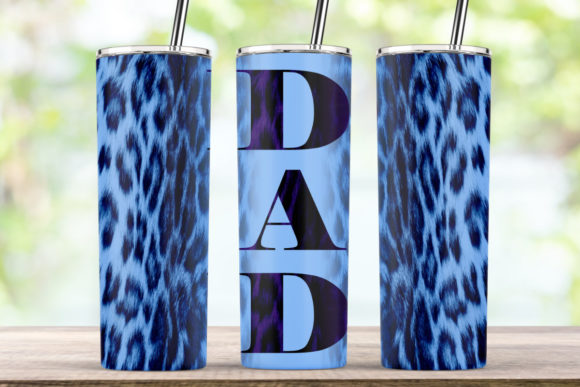 Leopard Blue DAD 20oz Skinny Sublimation