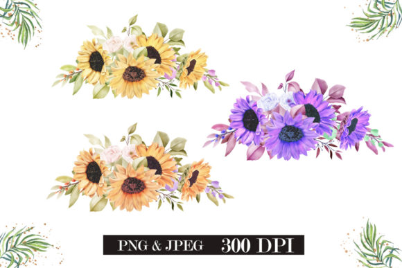 Sublimation Sunflowers Watercolor Design