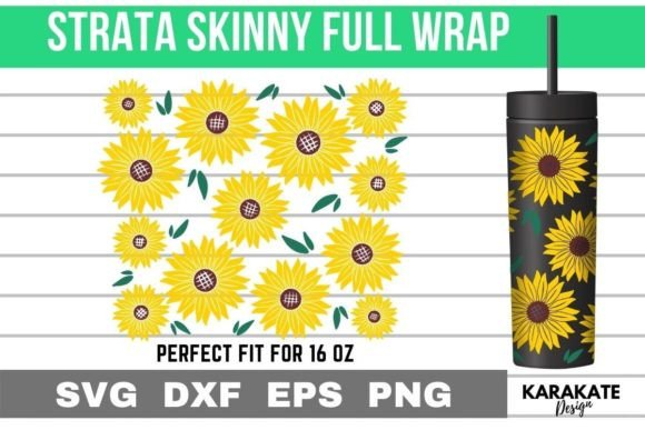 Sunflower Leaf 16oz Strata Skinny Wrap