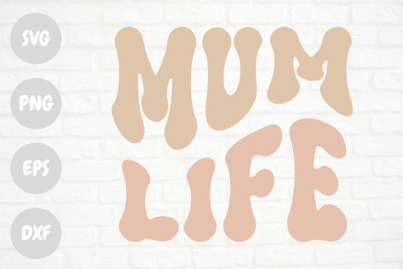 Wavy MUM LIFE Text